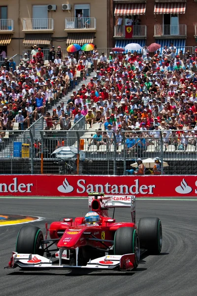 Alonso tijdens de Europese Grand Prix Formule 1 — Stockfoto