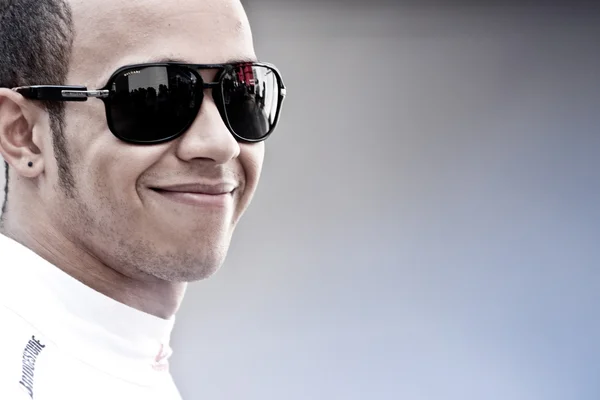 Lewis Hamilton v Evropské Grand Prix Formule 1 Royalty Free Stock Fotografie