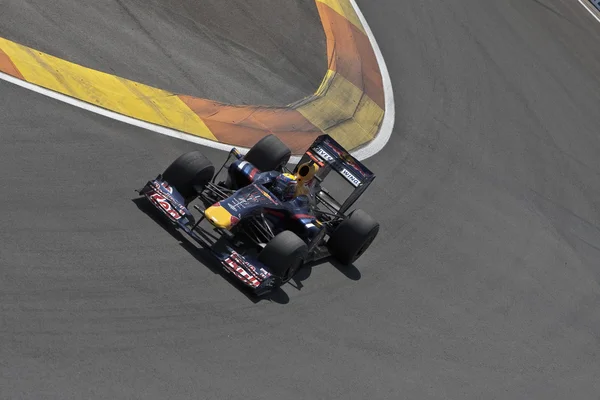 Веббер во время Гран-при Европы Формулы-1 — стоковое фото