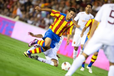 Futbol partisi sunu maç sırasında Juan Bernat