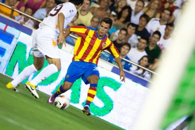 Futbol partisi sunu maç sırasında Juan Bernat