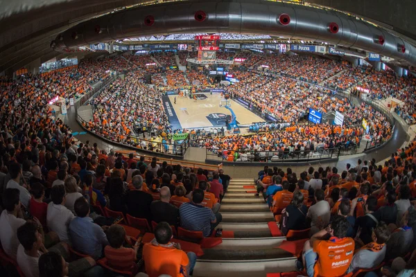 Crowd of people in Fonteta stadium — Stock Photo, Image