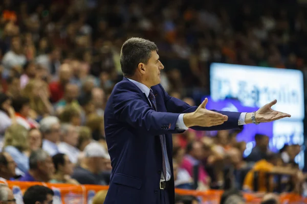 Valencia Basket Club trenér Velimir Perasovich — Stock fotografie