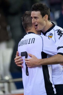 Joaquin (L) ve Aritz Aduriz (R) skor gol kutlamak