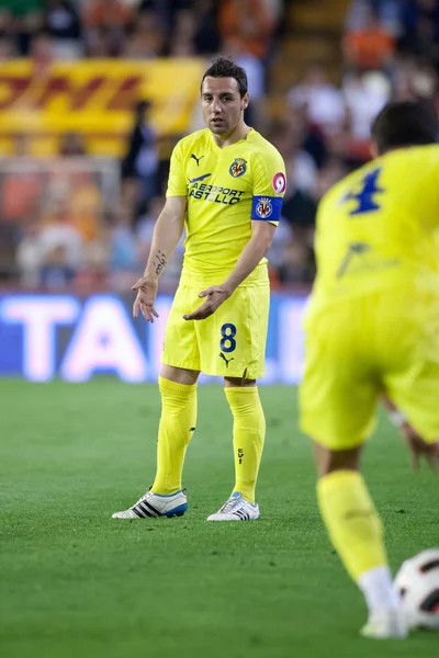 Santiago Cazorla durante a partida — Fotografia de Stock