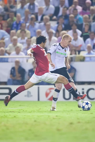 Jeremy Mathieu (R) και Rafael (L) σε δράση κατά τη διάρκεια του παιχνιδιού Royalty Free Φωτογραφίες Αρχείου