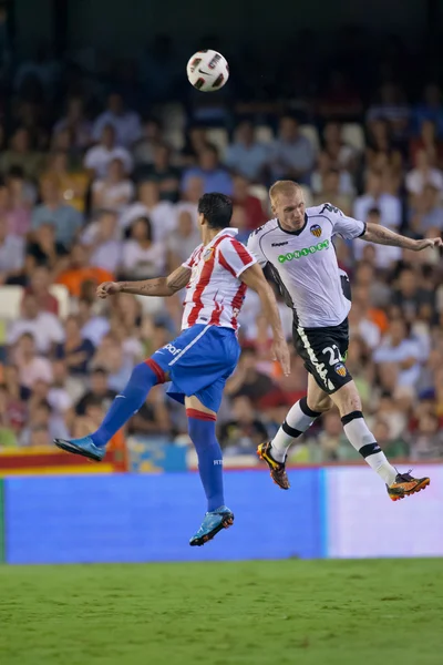 Jeremy Mathieu (R) in azione — Foto Stock