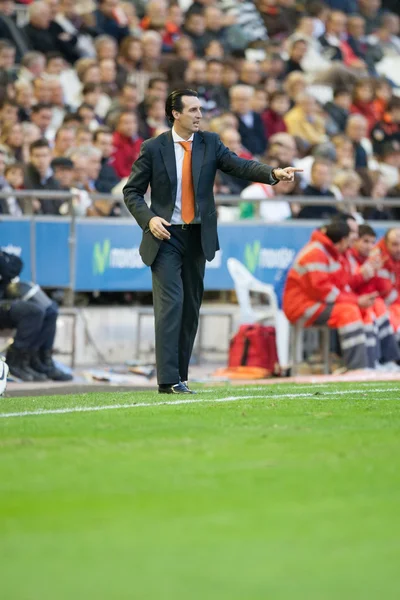 Coach Unai Emery during the game — Stock Photo, Image