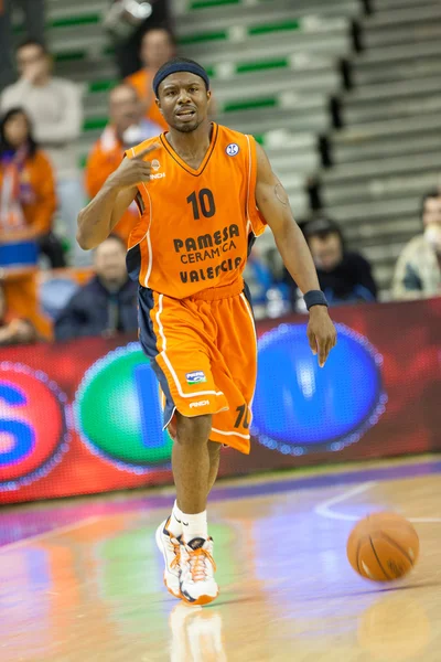 Eurocup spelet Valencia korg mot Sluc Nancy korg — Stockfoto