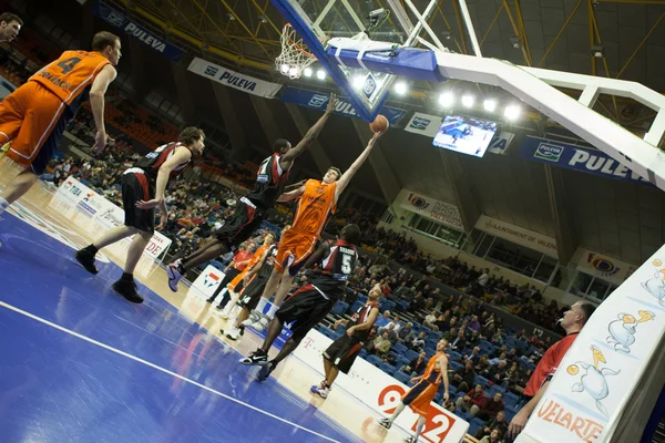 Eurocup spelet Valencia korg mot Sluc Nancy korg — Stockfoto