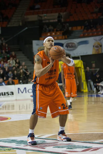 Eurocup spel Valencia mand tegen Sluc Nancy Basket — Stockfoto