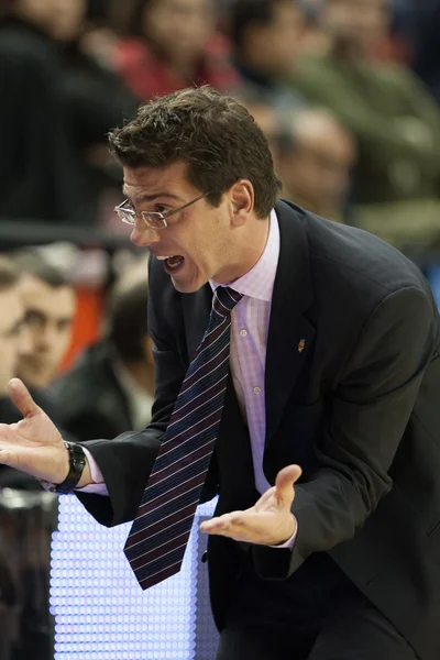 Eurocup gry Valencia Basket przeciwko Sluc Nancy Basket — Zdjęcie stockowe