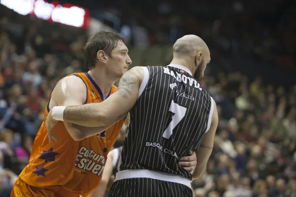 Serhiy Lischchuk and Milovan Rakovic during the game — Stock Photo, Image