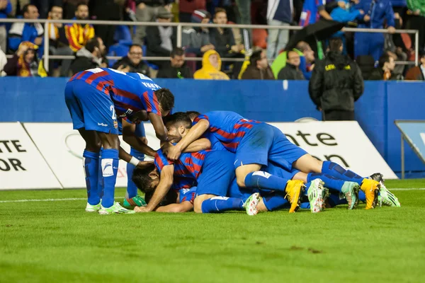 Levante spelare firar målet — Stockfoto
