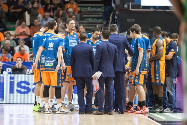 Valencia players during break — Stock Photo, Image