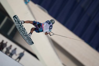 Athlete during performance at Red Bull Art of Wake clipart