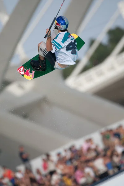 Atleet tijdens de uitvoering op Red Bull kunst van wakker — Stockfoto