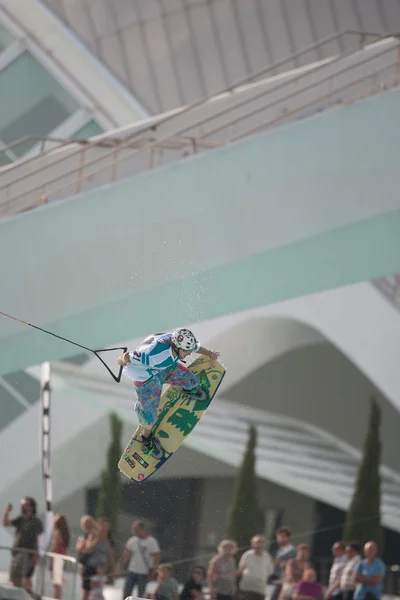 Athlete during performance at Red Bull Art of Wake — Stock Photo, Image