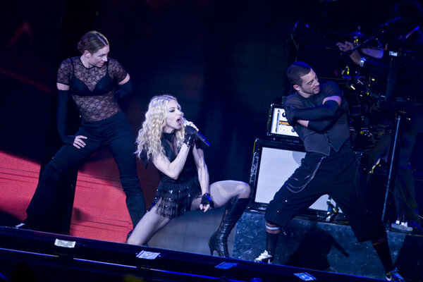 Madonna performs during her Sticky and Sweet Tour