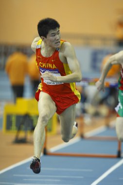 Dongpeng Shi Çin'in rekabet Mens 60 metre engelli ısı