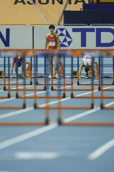 LiU Xiang Kina tävlar i finalen av Mens 60 meter häck värmen — Stockfoto