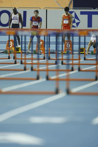 Liu Xiang da China compete em Final of the Mens 60 Metres Hurdles Heat — Fotografia de Stock