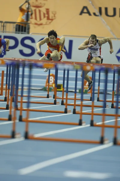 Liu Xiang Chin konkurować w finale Mens 60 metrów przez płotki ciepła — Zdjęcie stockowe