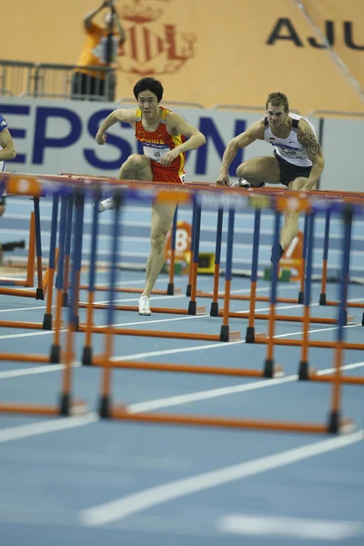 Liu Xiang de China compiten en la Final de los Hombres 60 Metros Obstáculos Calor —  Fotos de Stock