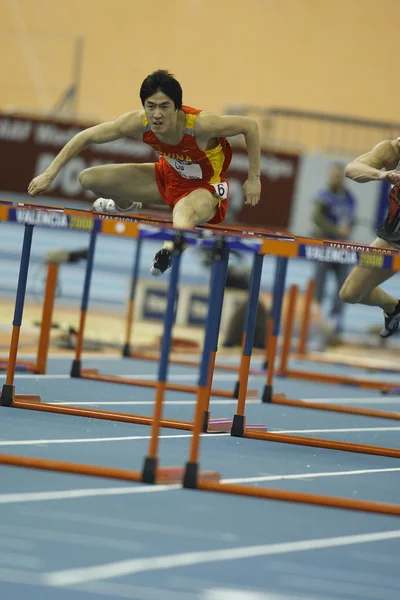 Liu Xiang da China compete em Final of the Mens 60 Metres Hurdles Heat — Fotografia de Stock