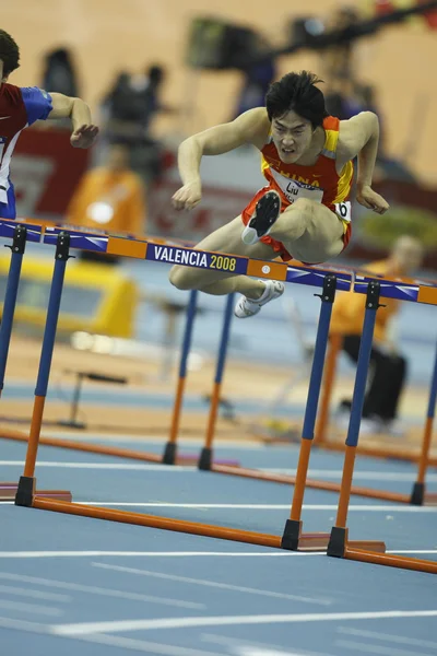 Liu Xiang της Κίνας ανταγωνίζονται στον τελικό της Mens 60 μέτρα εμπόδια θερμότητας — Φωτογραφία Αρχείου