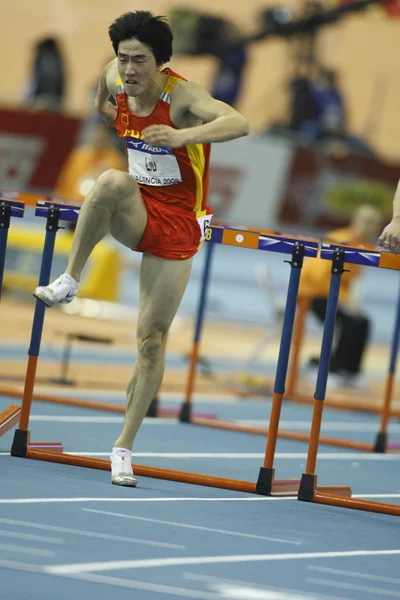 Liu Xiang da China compete em Final of the Mens 60 Metres Hurdles Heat — Fotografia de Stock