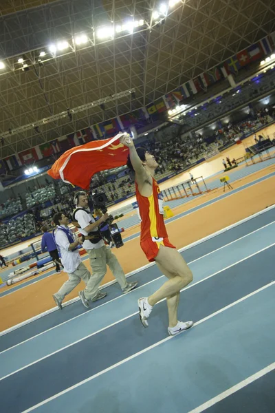 Liu Xiang da China compete em Final of the Mens 60 Metres Hurdles Heat — Fotografia de Stock