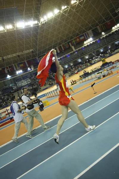中国的刘翔参加的男子 60 米栏预赛决赛 — 图库照片
