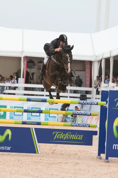 Cavalier à cheval lors du Tour d'Espagne des Champions du Monde — Photo