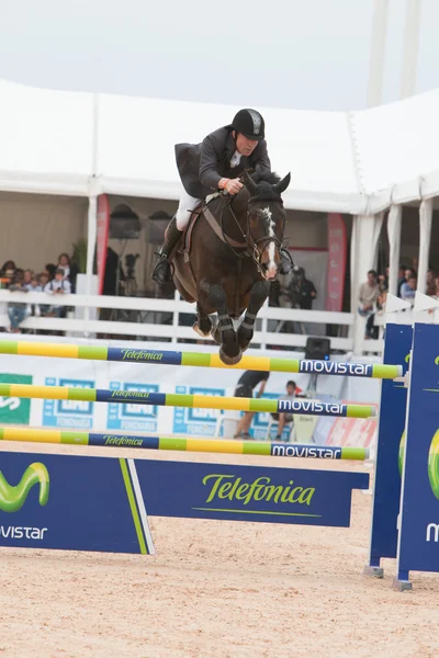 Cavalier à cheval lors du Tour d'Espagne des Champions du Monde — Photo