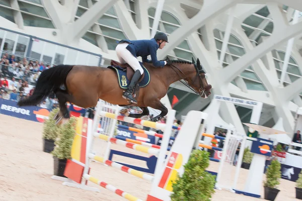 Cavalier à cheval lors du Tour d'Espagne des Champions du Monde — Photo