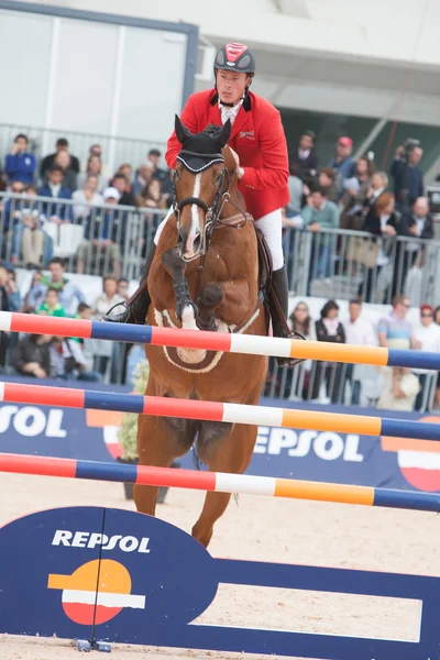 Rider op het paard tijdens Global Champions Tour — Stockfoto