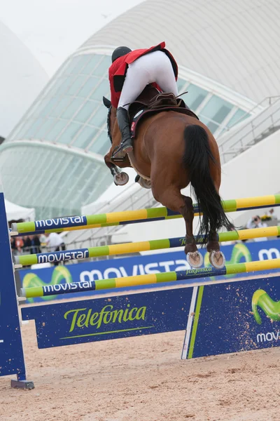 Rider on the horse during  Global Champions Tour of Spain — Stock Photo, Image