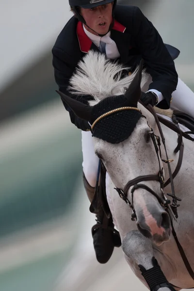 Вершника на коні під час глобальної чемпіонів тур Іспанії — стокове фото