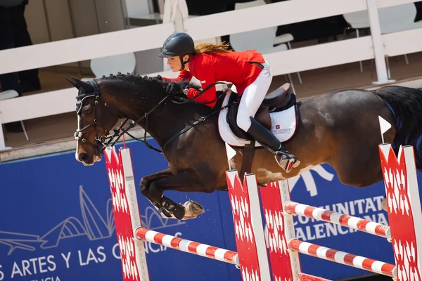 Cavalier à cheval lors du Tour d'Espagne des Champions du Monde — Photo