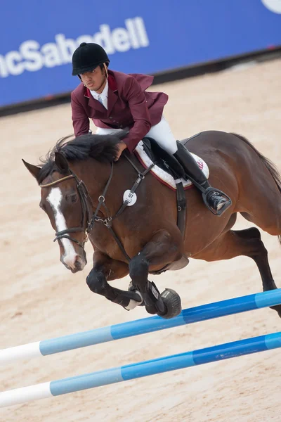 Jinete a caballo durante el Global Champions Tour de España —  Fotos de Stock