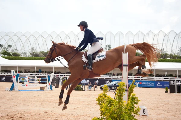 Cavalier à cheval lors du Tour d'Espagne des Champions du Monde — Photo