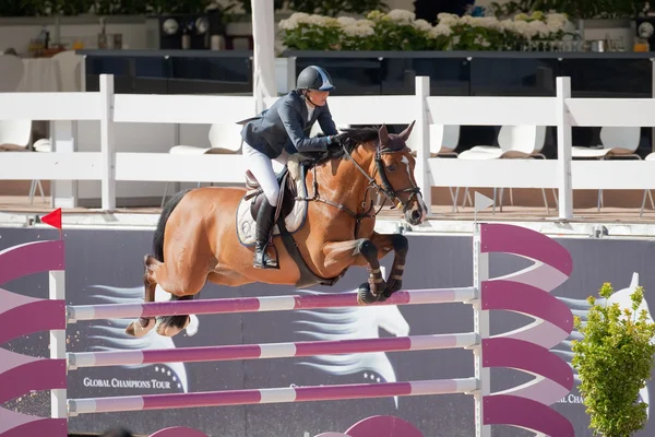 Rider on the horse during  Global Champions Tour of Spain — Stock Photo, Image