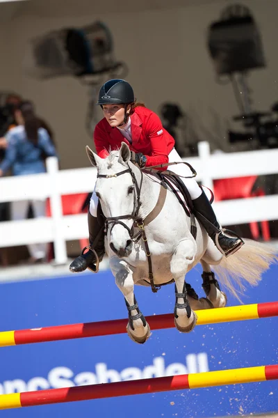 Cavalier à cheval lors du Tour d'Espagne des Champions du Monde — Photo