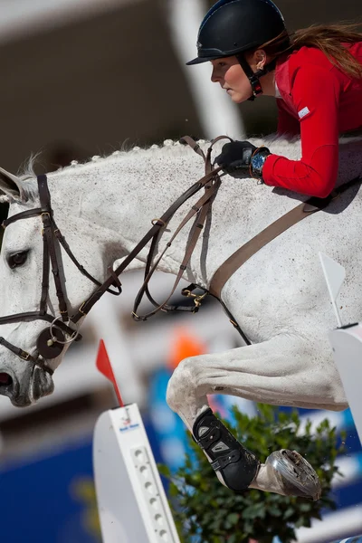 Rider på hästen under Global Champions Tour of Spain — Stockfoto