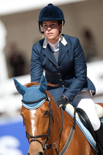 Jinete a caballo durante el Global Champions Tour de España — Foto de Stock