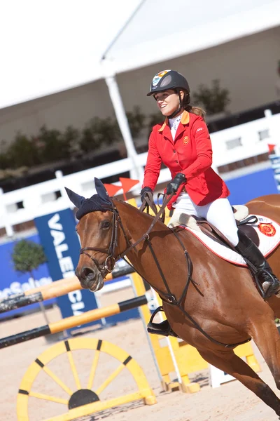 Rider on the horse during  Global Champions Tour of Spain — Stock Photo, Image