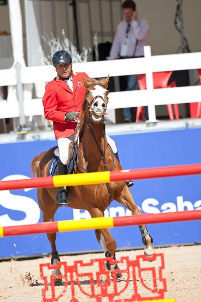 Rider on the horse during  Global Champions Tour of Spain — Stock Photo, Image