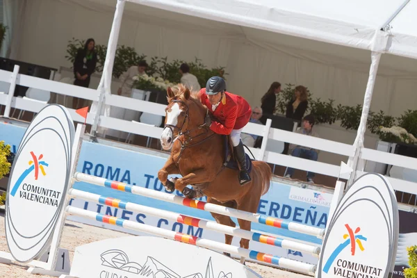 Rider on the horse during  Global Champions Tour of Spain — Stock Photo, Image