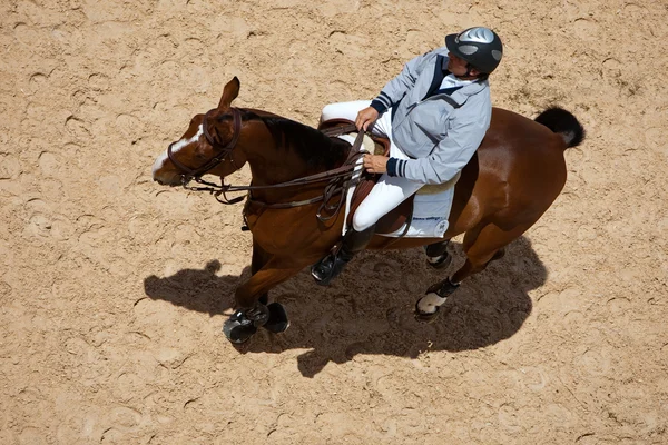 Reiter auf dem Pferd bei der Global Champions Tour von Spanien — Stockfoto